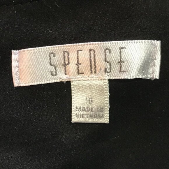 Spense Faux Suede Patchwork Sleeveless Sheath Dress in Blue Gray - Size 10 - Picture 4 of 6